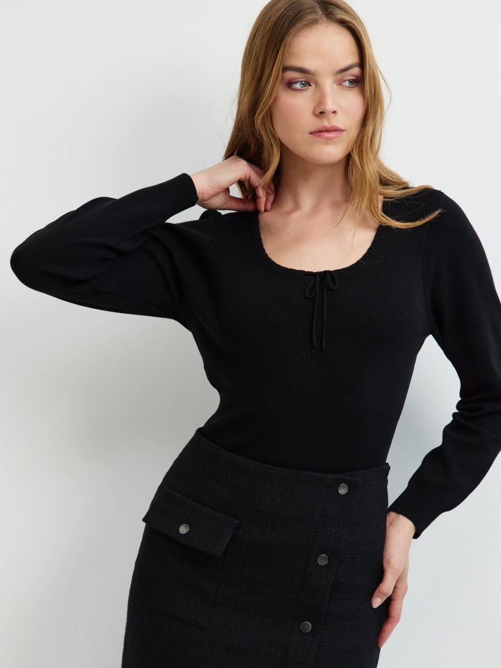 סריג שרוך קשירה PROMO בצבע שחור