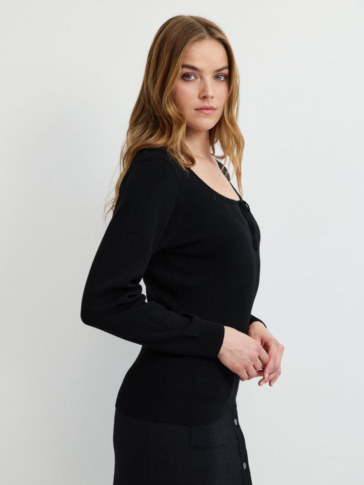 סריג שרוך קשירה PROMO בצבע שחור