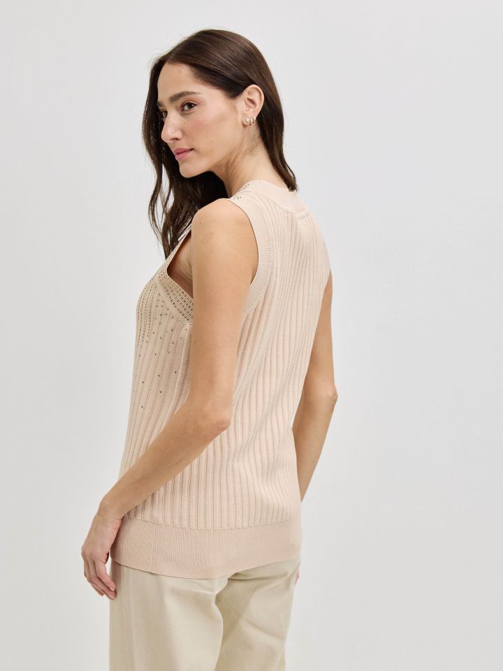 סריג דמוי יהלומים בצבע שמפניה