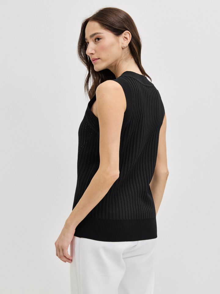 סריג דמוי יהלומים בצבע שחור