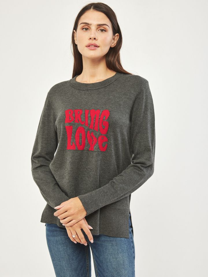 סריג BRING LOVE בצבע אפור מרנגו