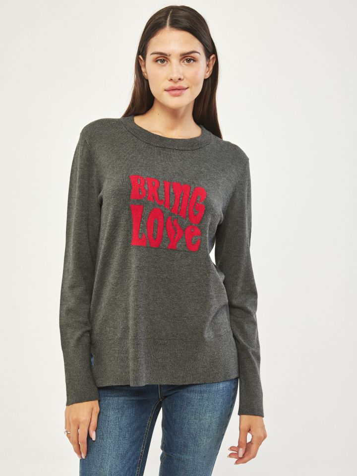 סריג BRING LOVE בצבע אפור מרנגו