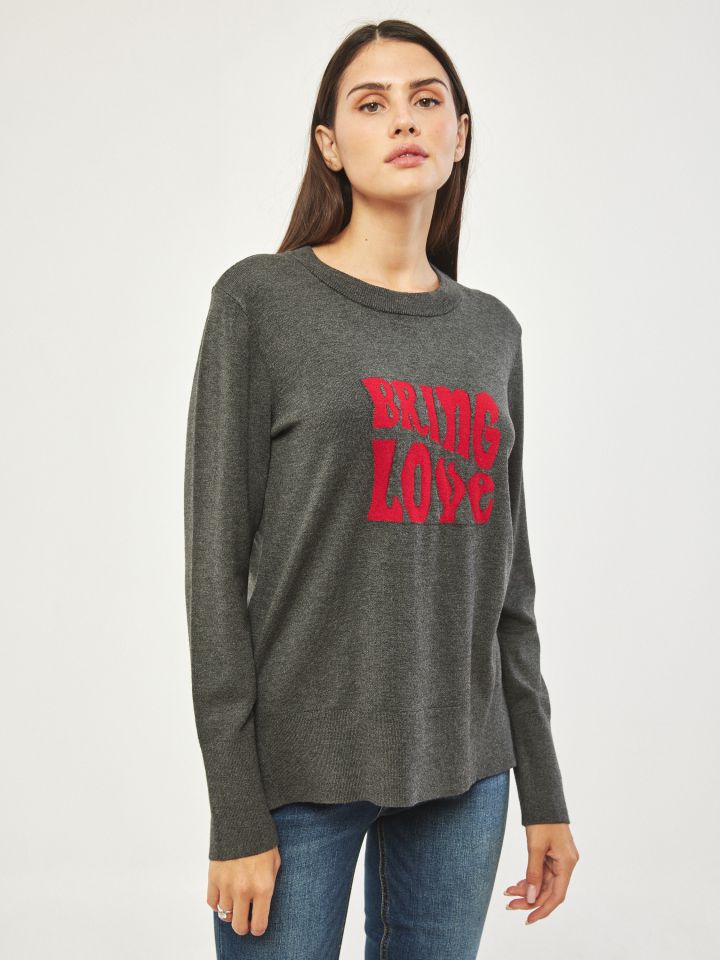 סריג BRING LOVE בצבע אפור מרנגו