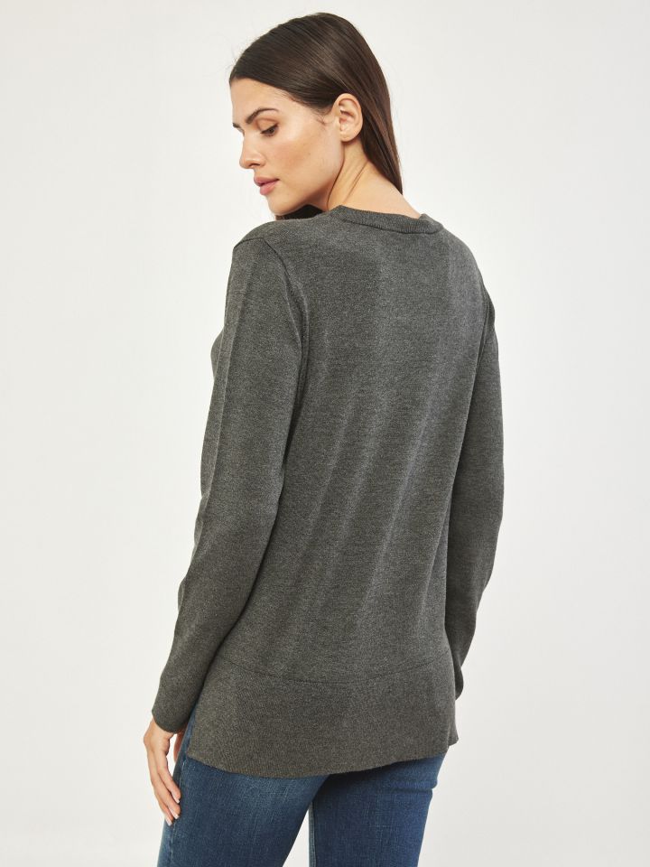 סריג BRING LOVE בצבע אפור מרנגו