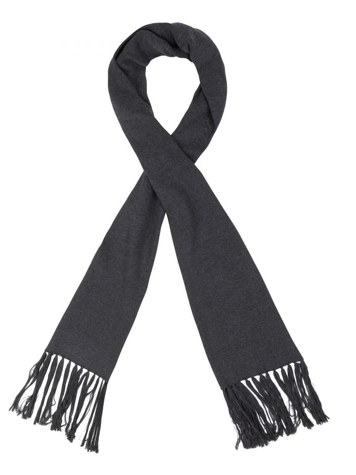 צעיף סריג פרנזים בצבע אפור מרנגו