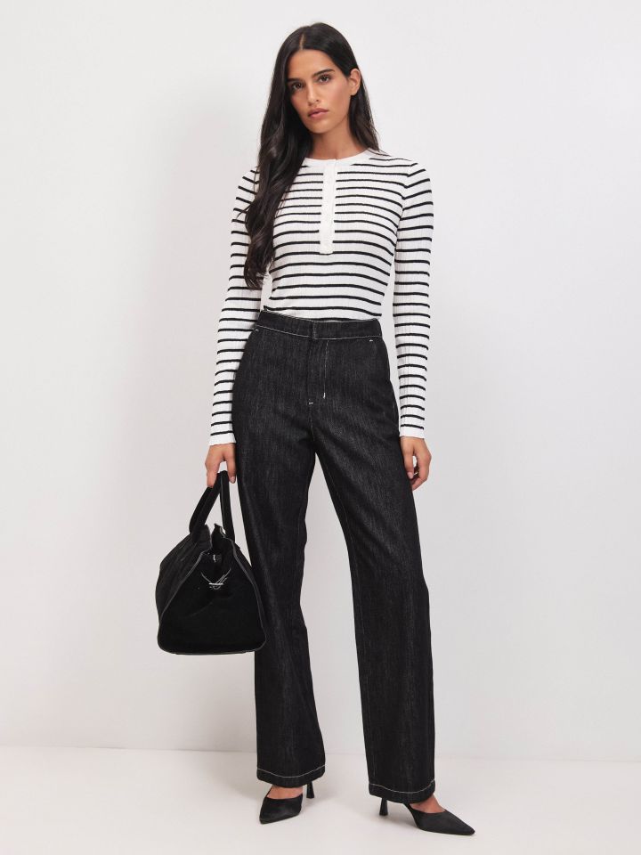 סריג פסים שינה PROMO בצבע אופוויט