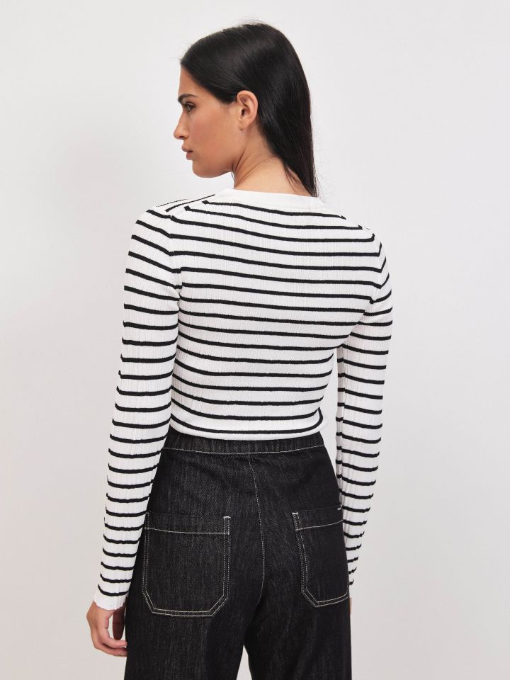 סריג פסים שינה PROMO בצבע אופוויט