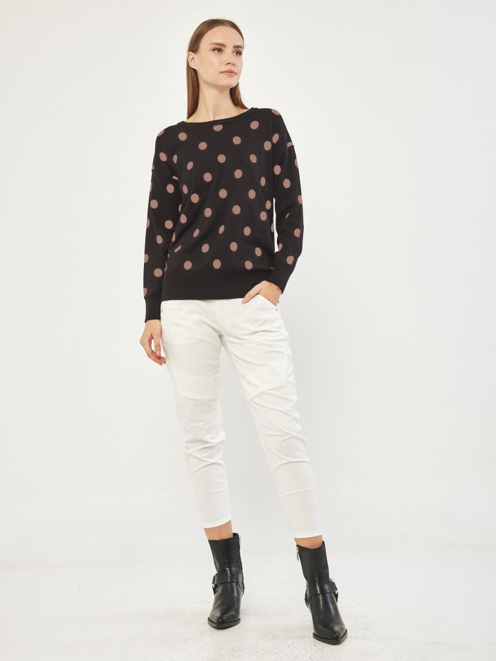 סריג נקודות PROMO בצבע ורוד מעושן