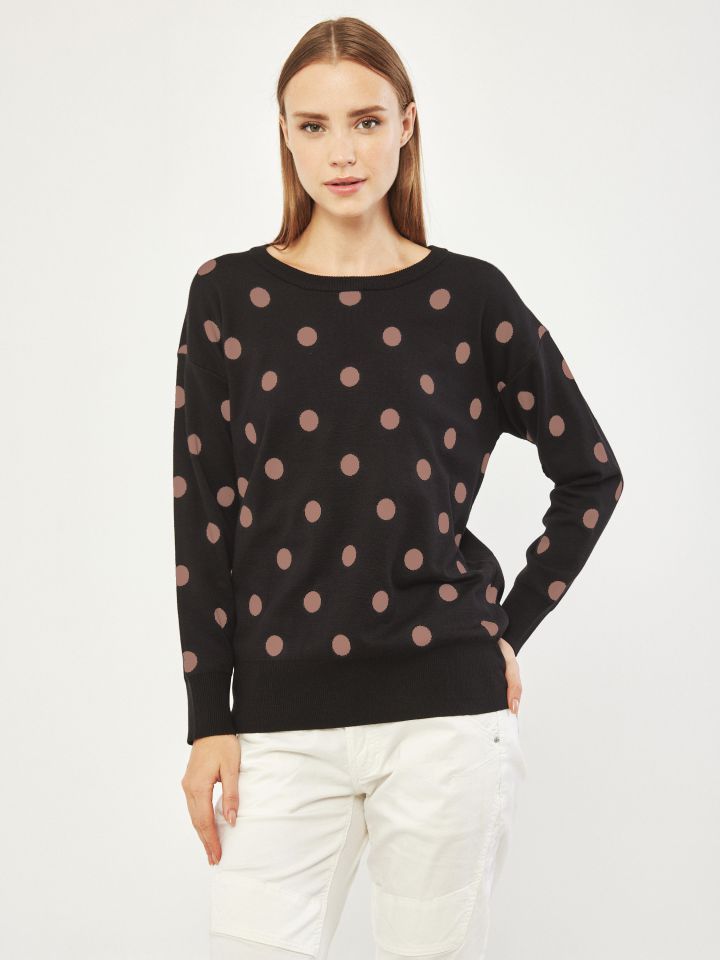 סריג נקודות PROMO בצבע ורוד מעושן