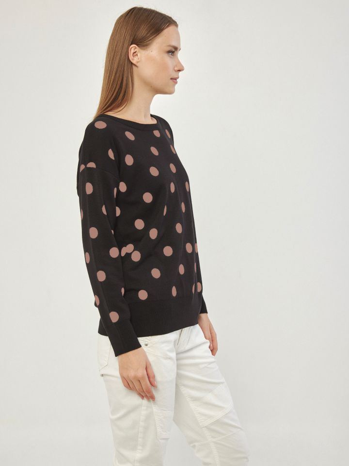 סריג נקודות PROMO בצבע ורוד מעושן