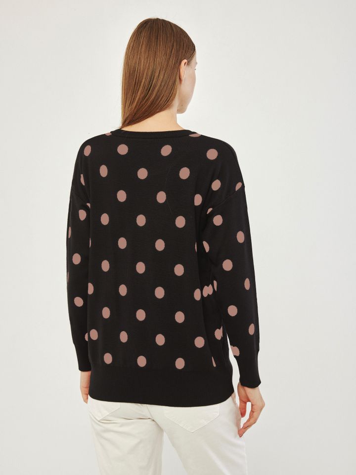 סריג נקודות PROMO בצבע ורוד מעושן