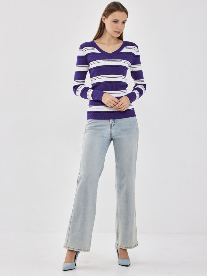 סריג פסים PROMO V בצבע סגול