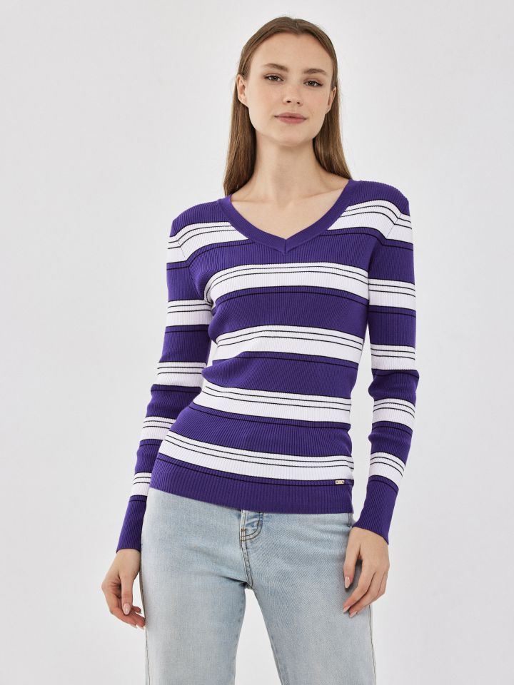 סריג פסים PROMO V בצבע סגול