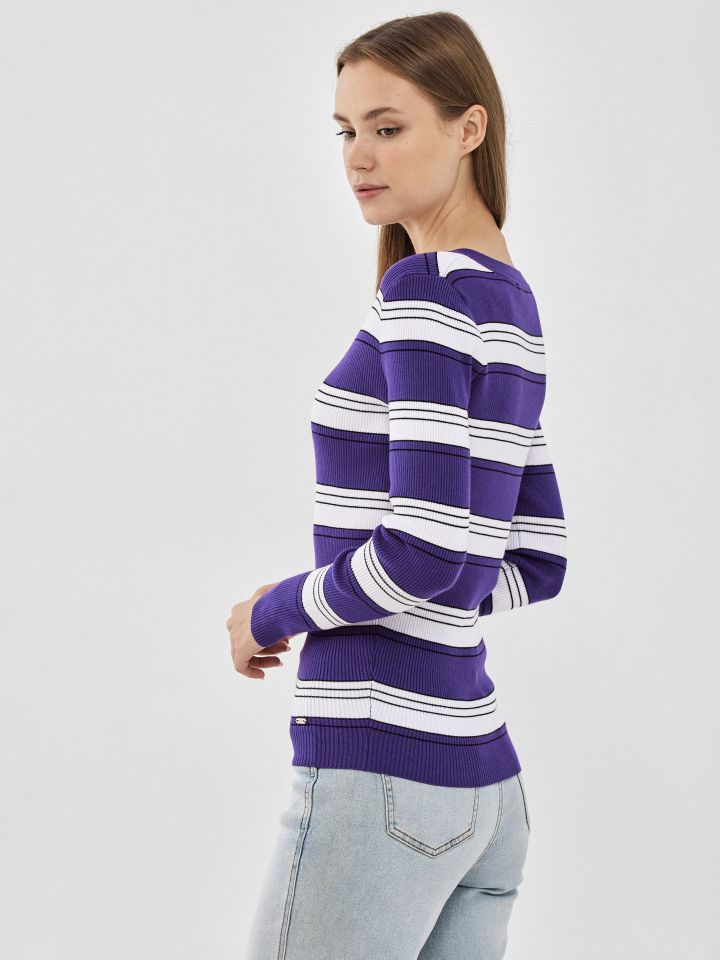 סריג פסים PROMO V בצבע סגול