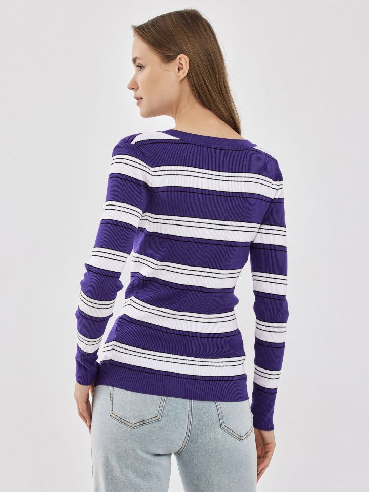 סריג פסים PROMO V בצבע סגול