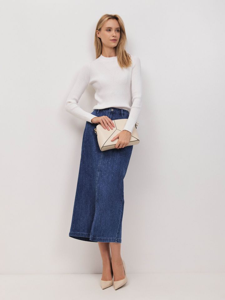 סריג ריבים ניקי PROMO בצבע אופוויט