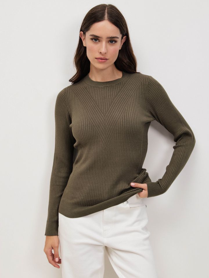 סריג ריבים ניקי PROMO בצבע ירוק כהה