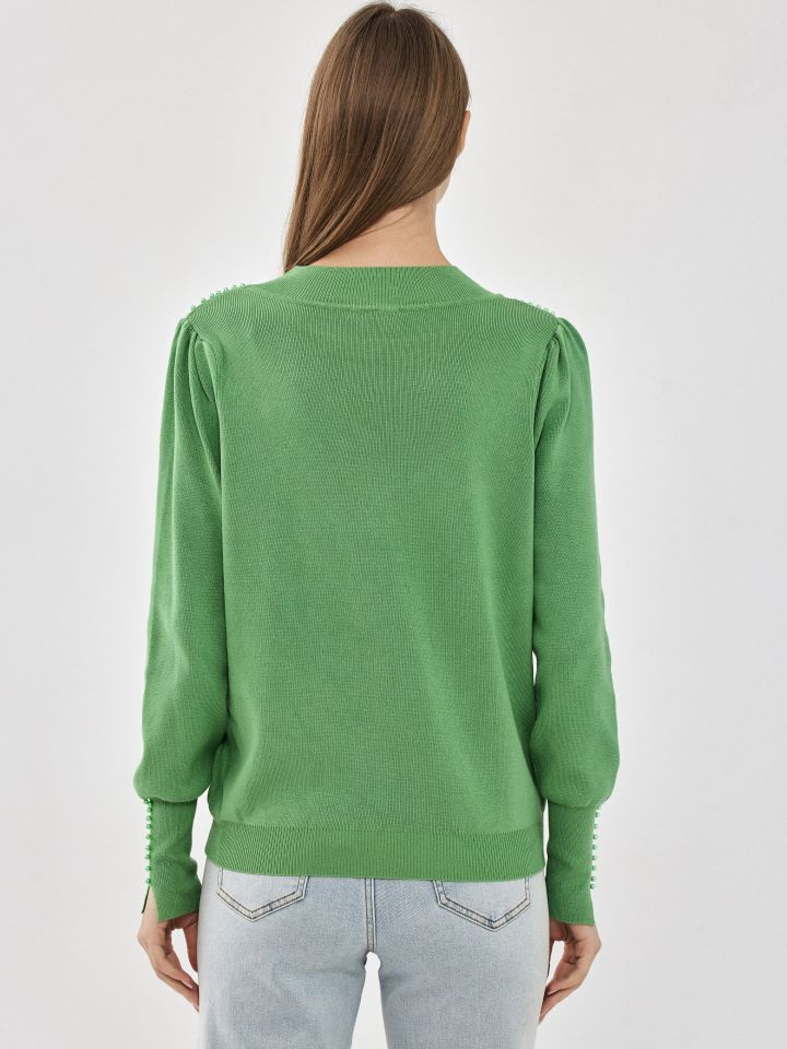 סריג פנינים בצבע ירוק