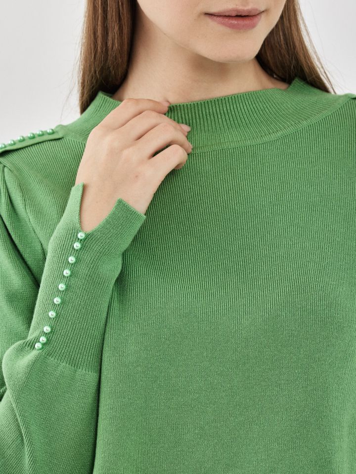 סריג פנינים בצבע ירוק