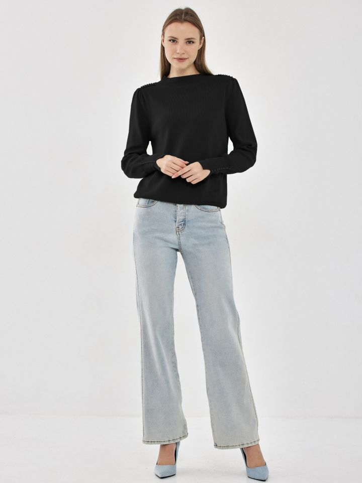 סריג פנינים בצבע שחור