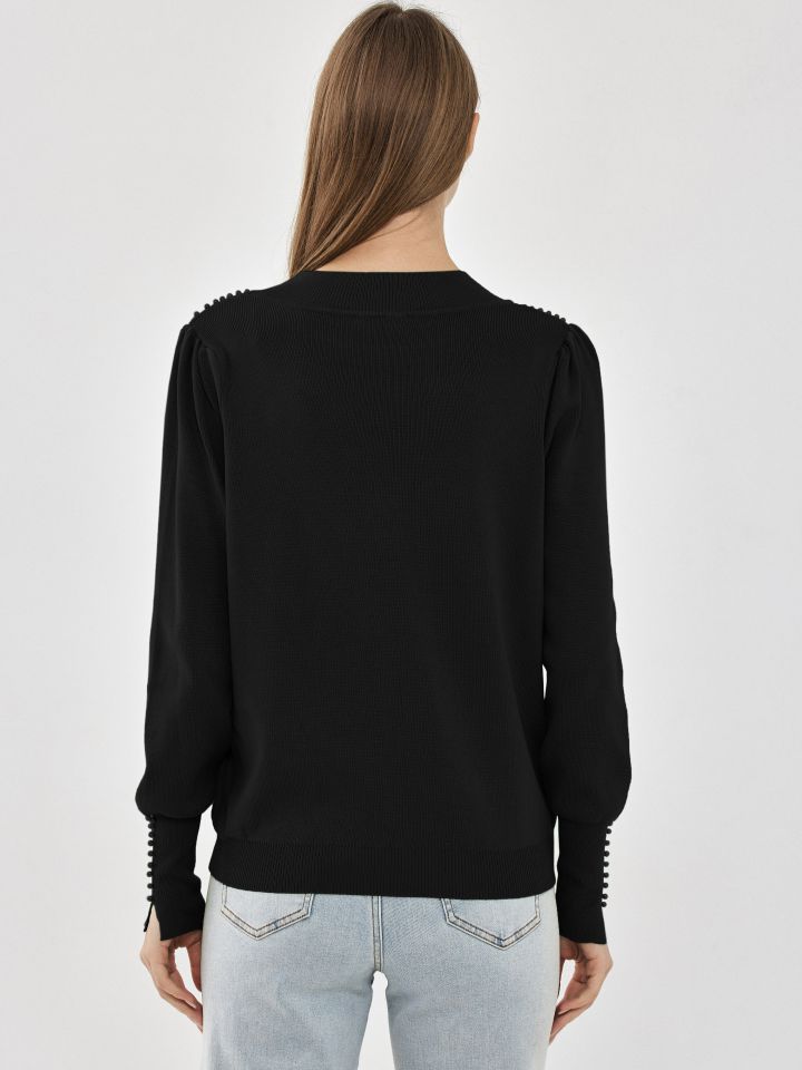 סריג פנינים בצבע שחור