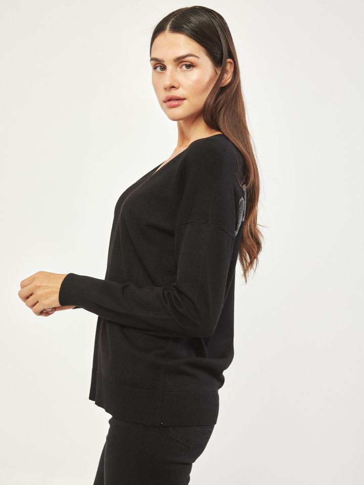 סריג V AMOUR בצבע שחור