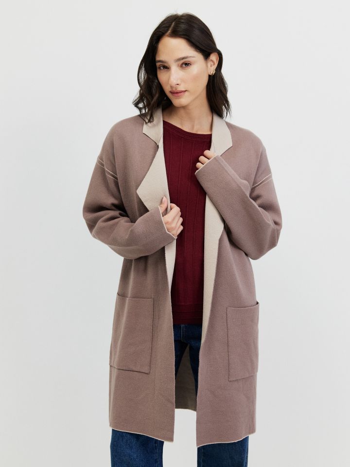 עליונית סריג בצבע מוקה