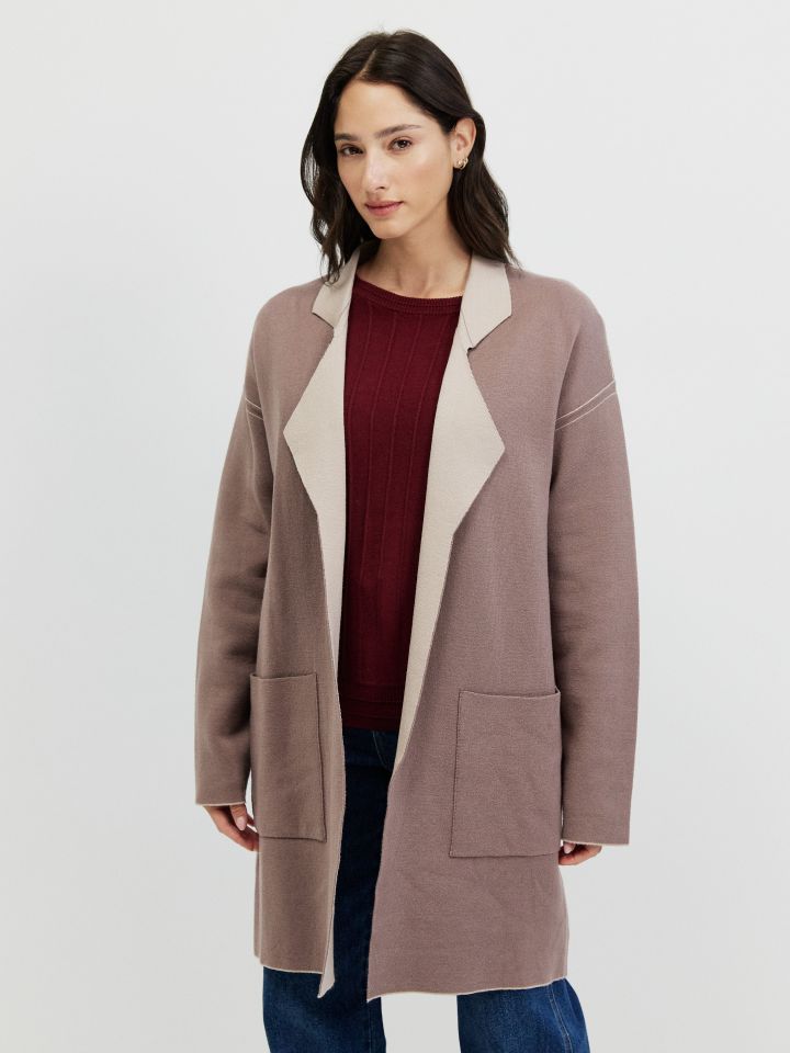 עליונית סריג בצבע מוקה