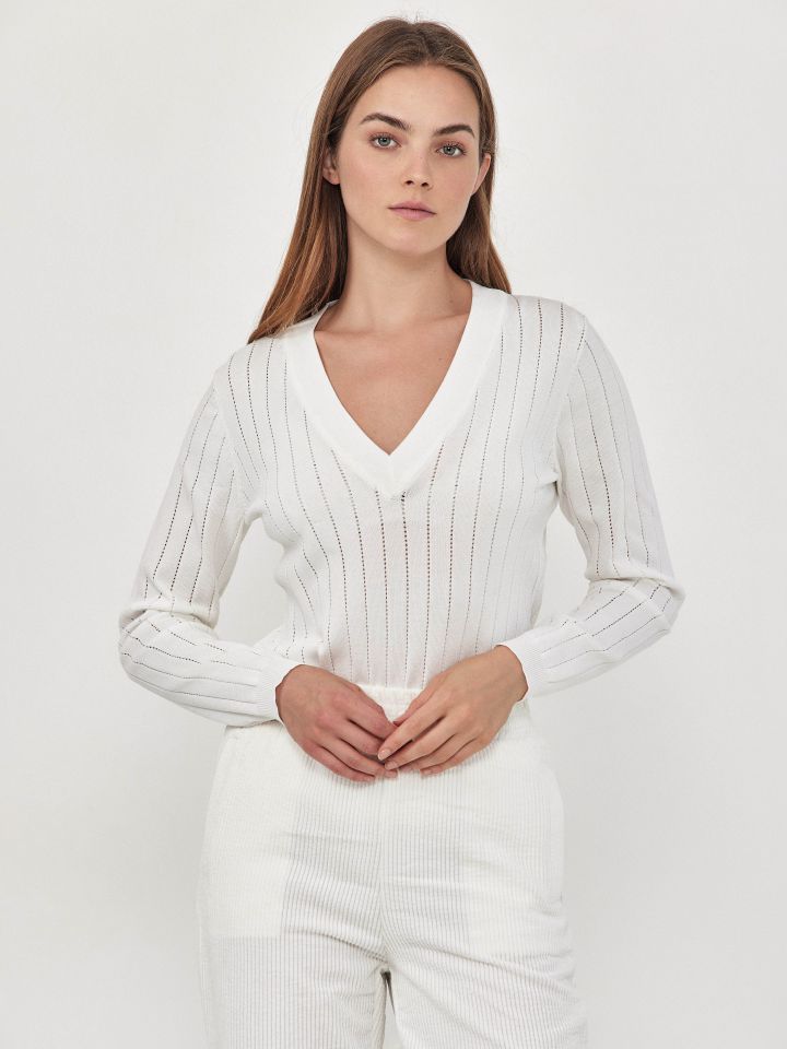 סריג PROMO PARIS V בצבע אופוויט