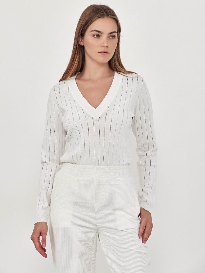 סריג PROMO PARIS V בצבע אופוויט