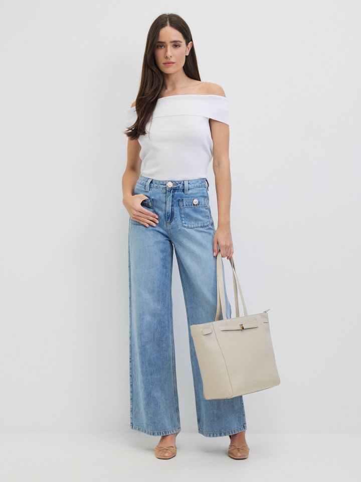 סריג וולן ALONA בצבע לבן