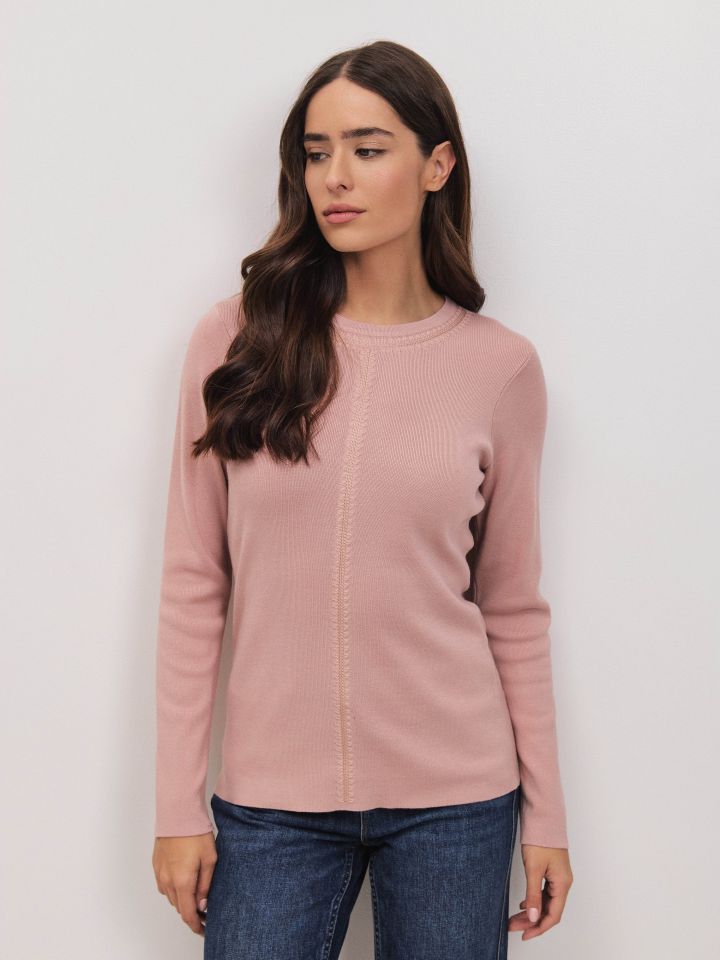 סריג ניקי ריקמות PROMO בצבע ורוד עתיק