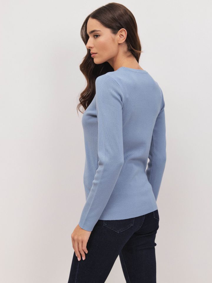 סריג ניקי ריקמות PROMO בצבע תכלת אורלי