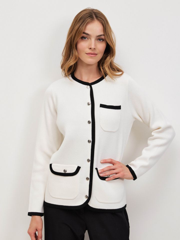 עליונית סריג שילובים בצבע אופוויט