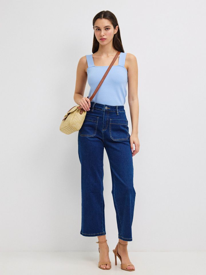 גופיה סריג NATALY בצבע תכלת