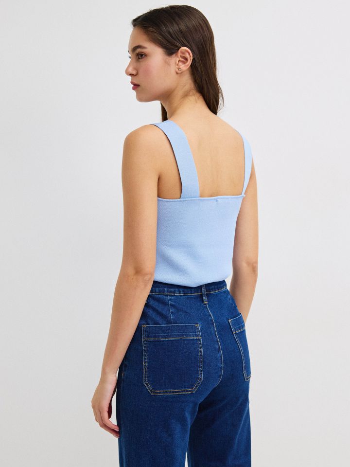 גופיה סריג NATALY בצבע תכלת