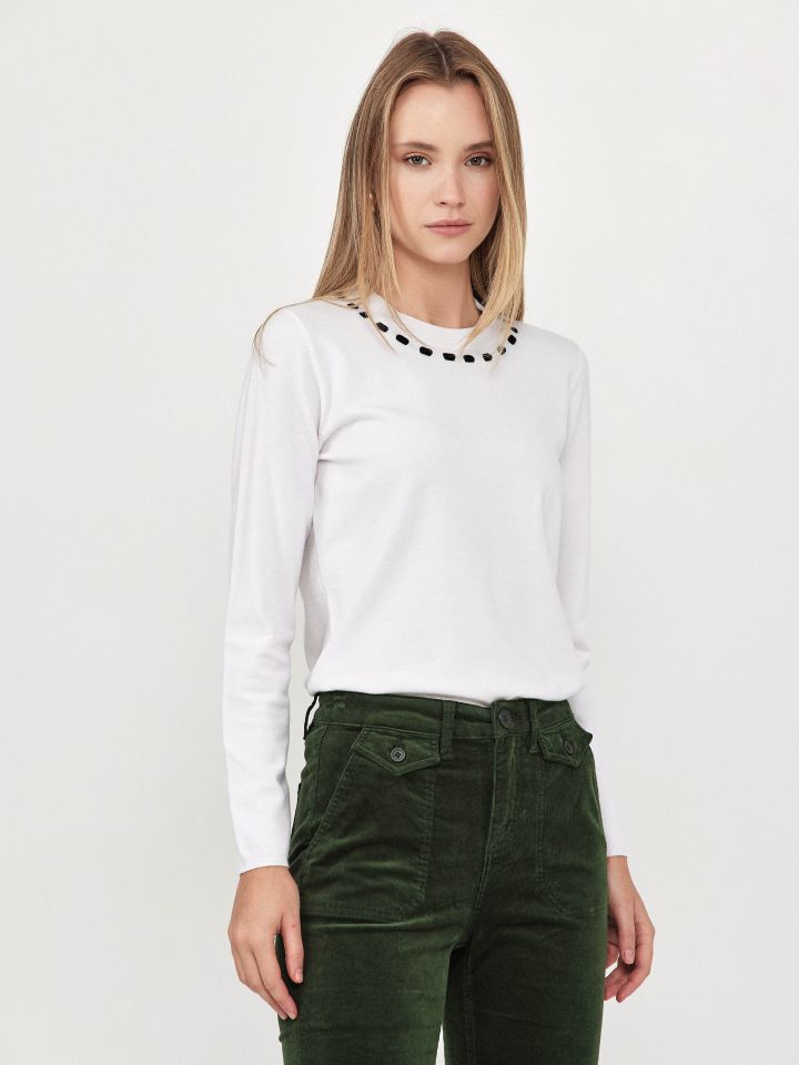 סריג פתח שילוב PROMO בצבע לבן