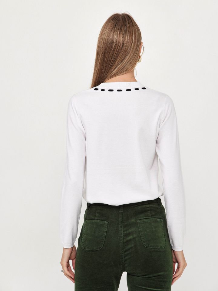 סריג פתח שילוב PROMO בצבע לבן