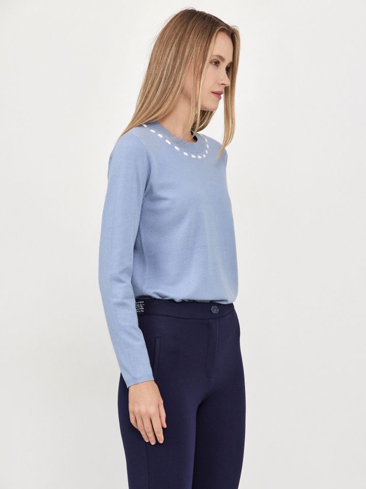 סריג פתח שילוב PROMO בצבע תכלת אורלי