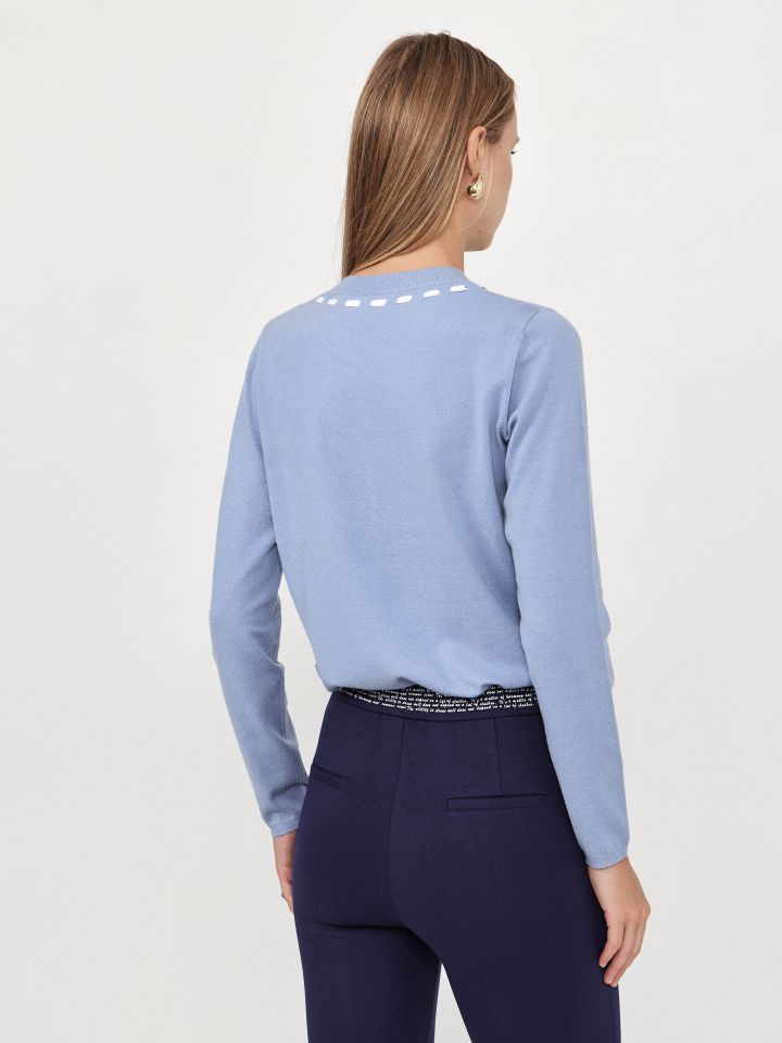 סריג פתח שילוב PROMO בצבע תכלת אורלי