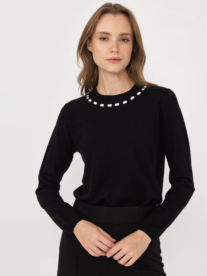 סריג פתח שילוב PROMO בצבע שחור