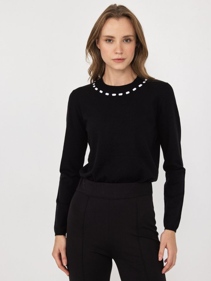 סריג פתח שילוב PROMO בצבע שחור