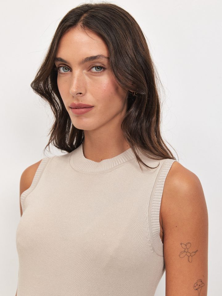 סריג חצי גולף PROMO בצבע אבן