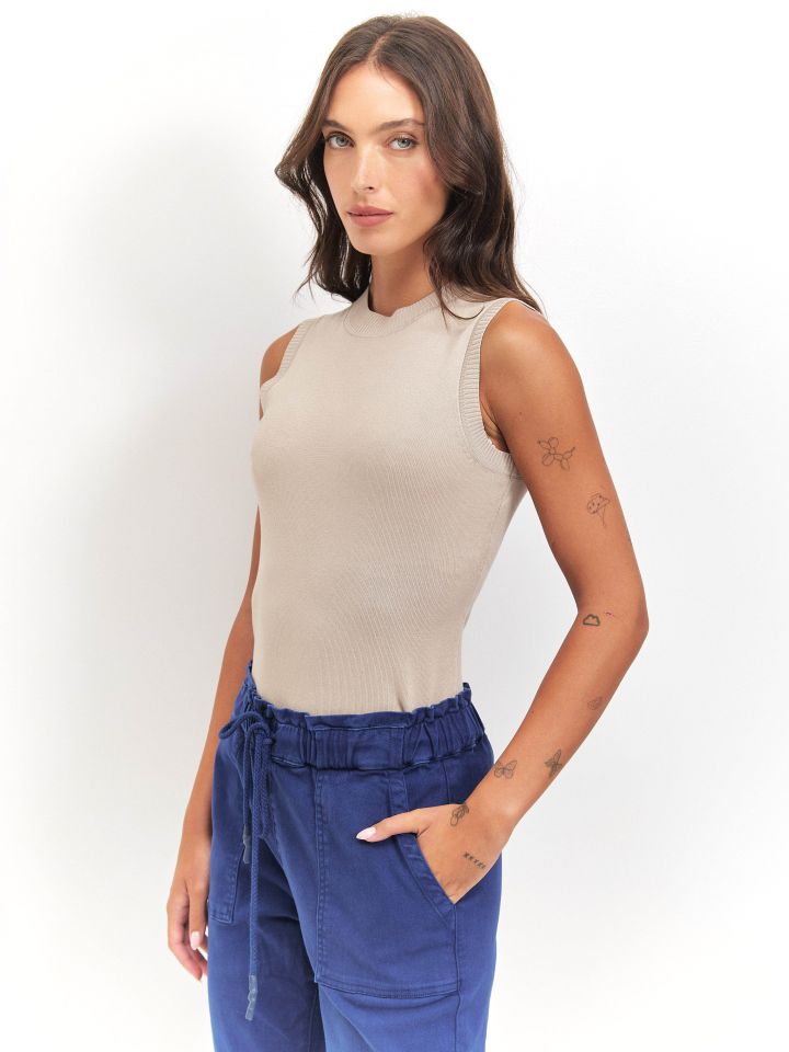 סריג חצי גולף PROMO בצבע אבן