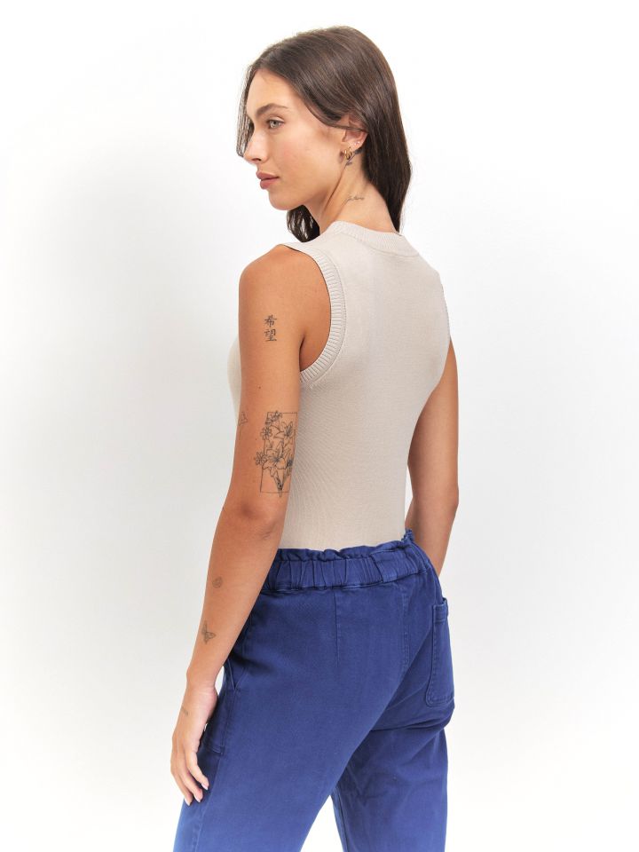 סריג חצי גולף PROMO בצבע אבן