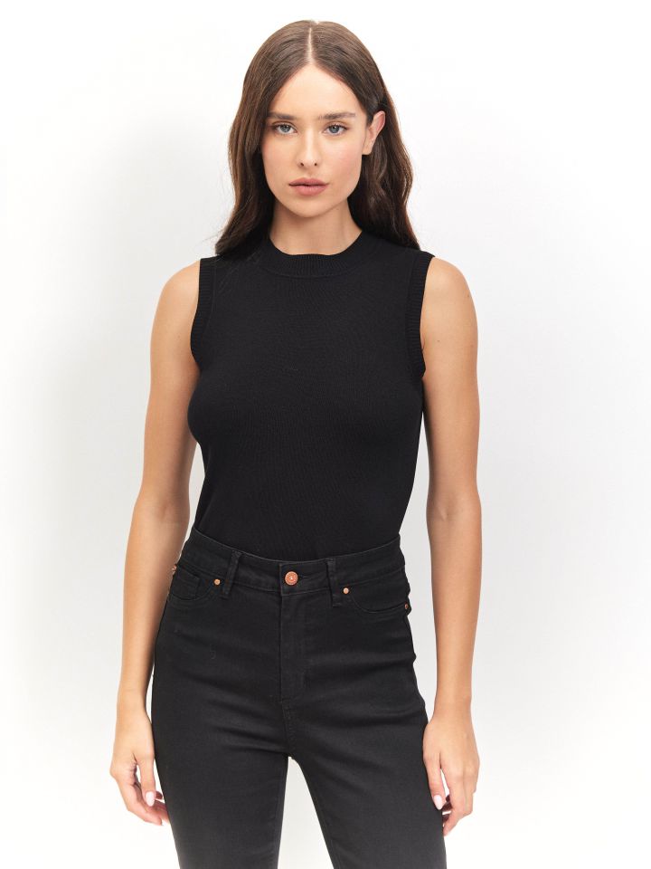 סריג חצי גולף PROMO בצבע שחור