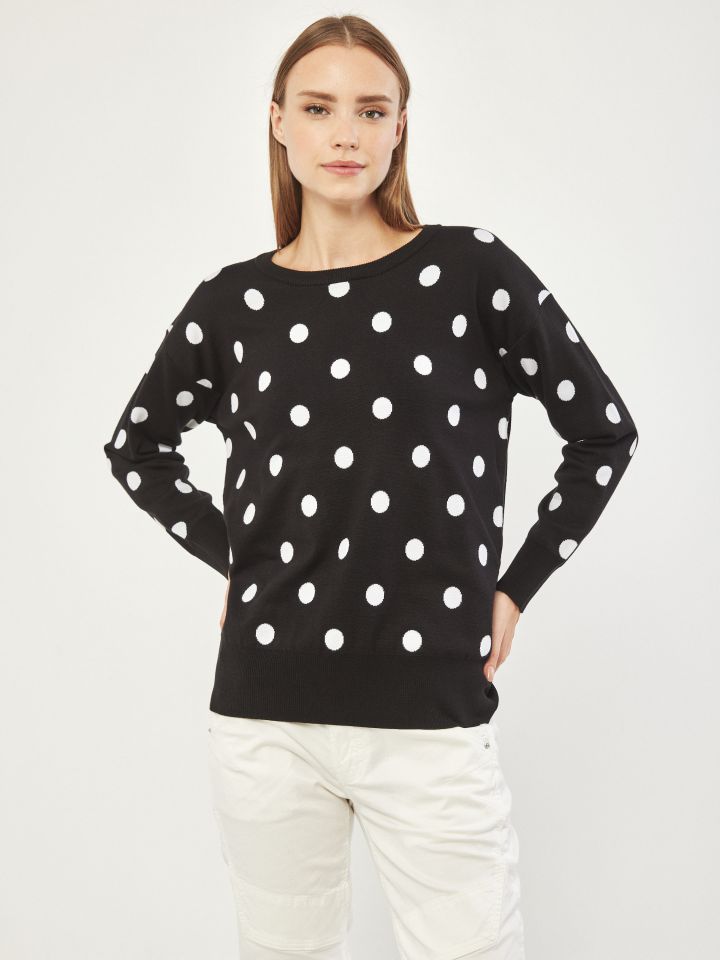 סריג נקודות PROMO בצבע שחור