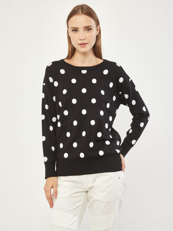 סריג נקודות PROMO בצבע שחור