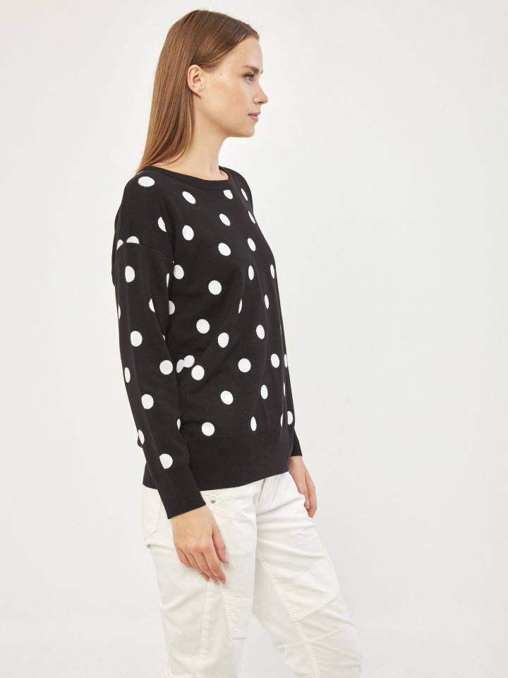 סריג נקודות PROMO בצבע שחור