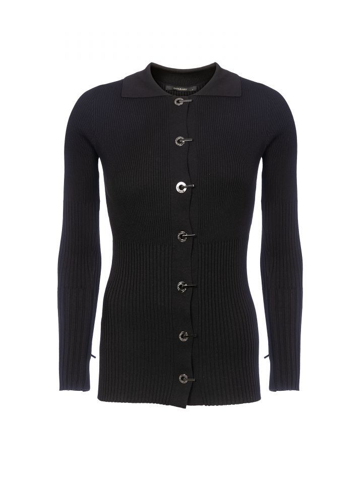 עליונית סריג אבזמים בצבע שחור